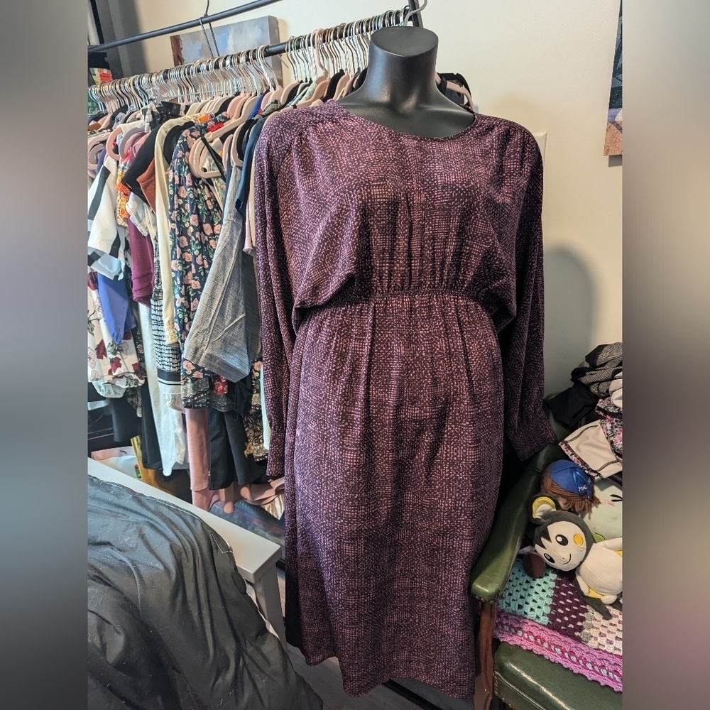 Prologue Purple Maxi Dress‎ Long Sleeve Size Medium